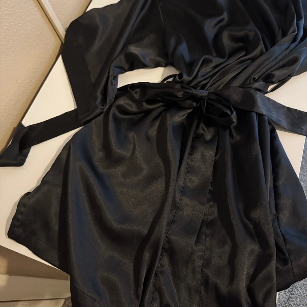 Victoria's Secret Black Satin Robe - Picture 3 of 5